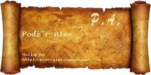 Poór Alex névjegykártya